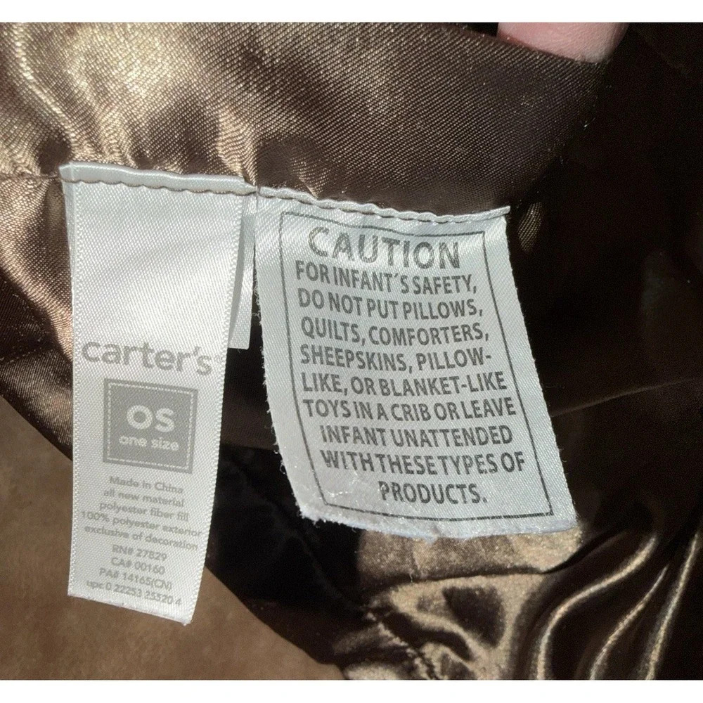 Carters Lovey Reindeer Security Blanket First Christmas Rattle Brown